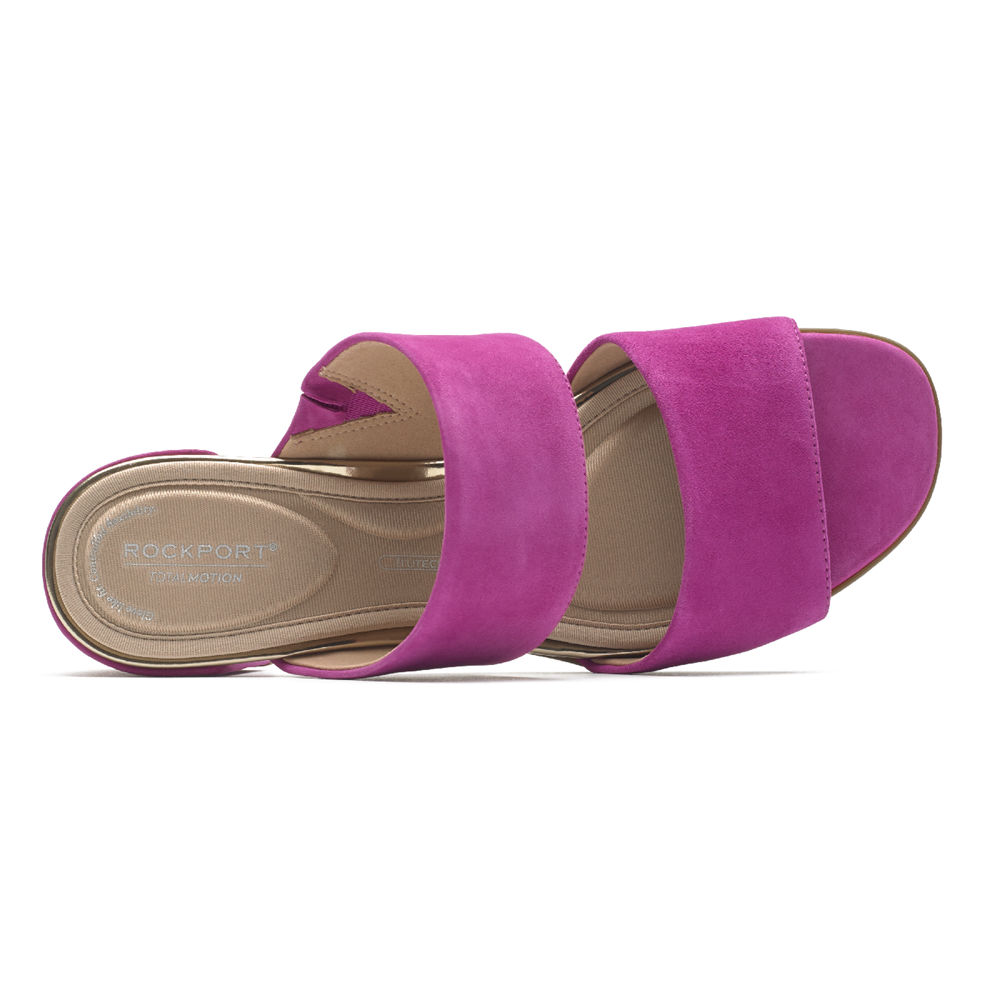 Rockport Womens Total Motion Alaina Double Band - Slides Pink - CWE582360